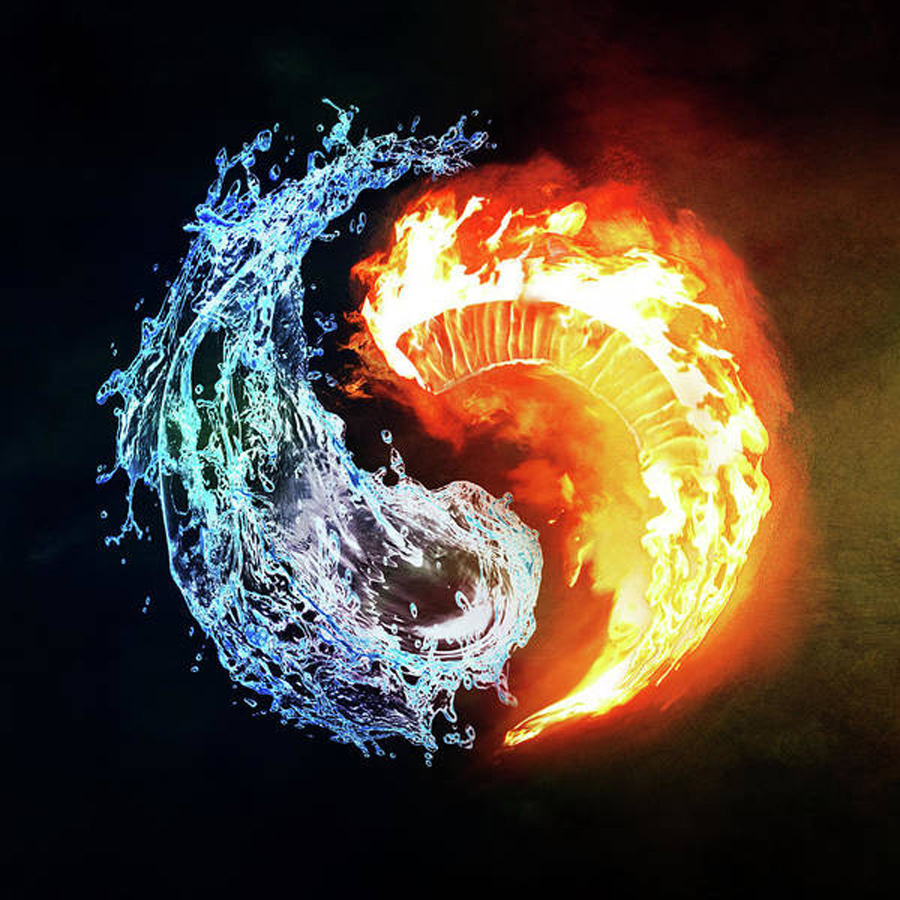 water and fire logo
