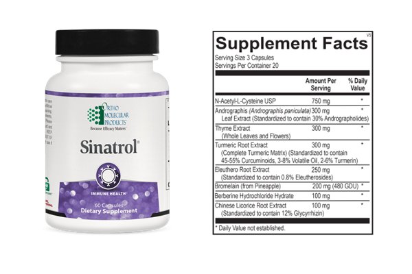 Sinatrol was formulated specifically to target nose and throat symptoms